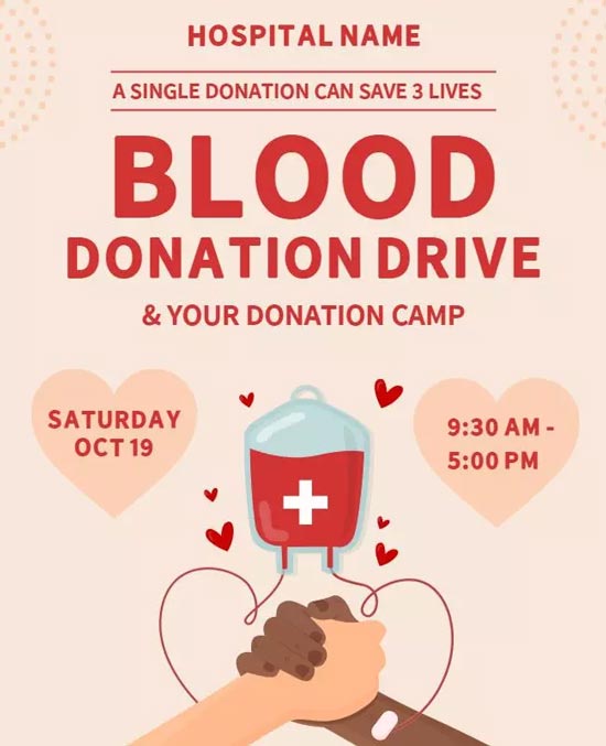 Minimalist Blood Donation Drive Flyer with Simple Design and Clear Details