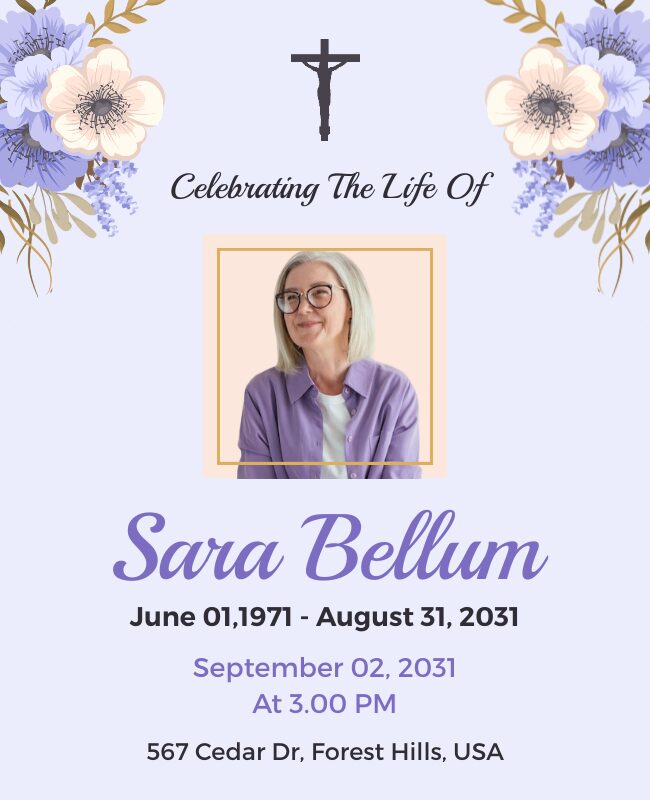 Minimalist Celebration of Life Flyer Template