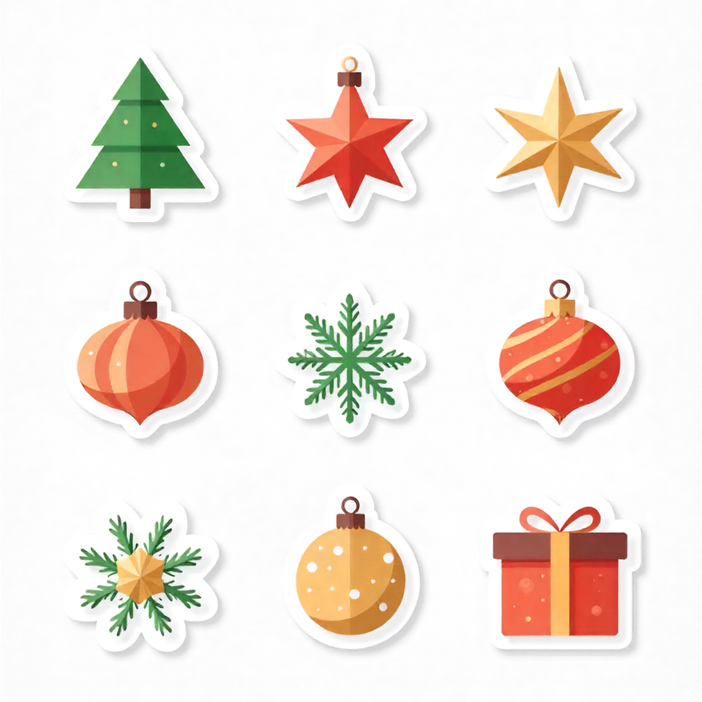 Minimal Modern Christmas Stickers