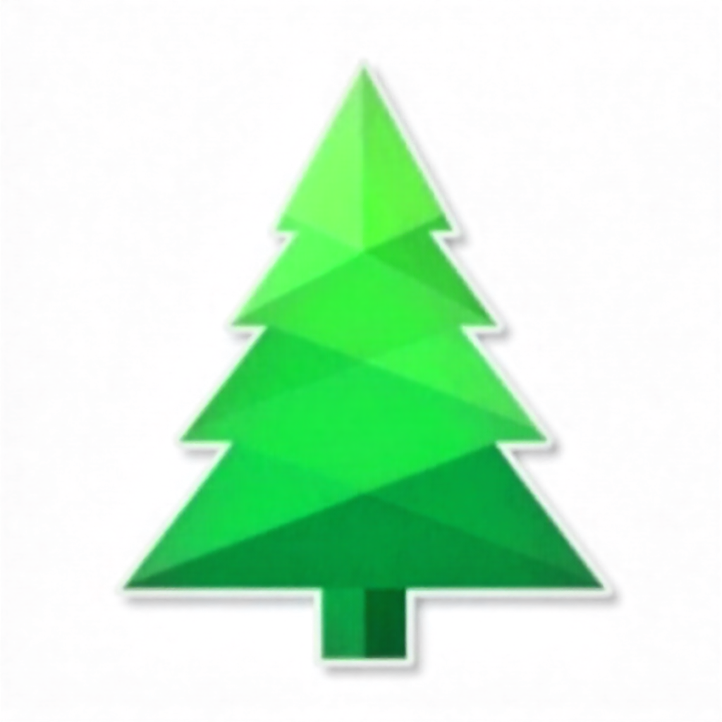 Minimalist Modern Christmas Tree Sticker