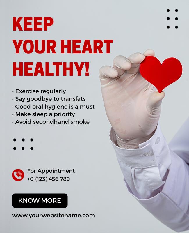 Minimalist Heart Health Awareness Campaign Flyer Template