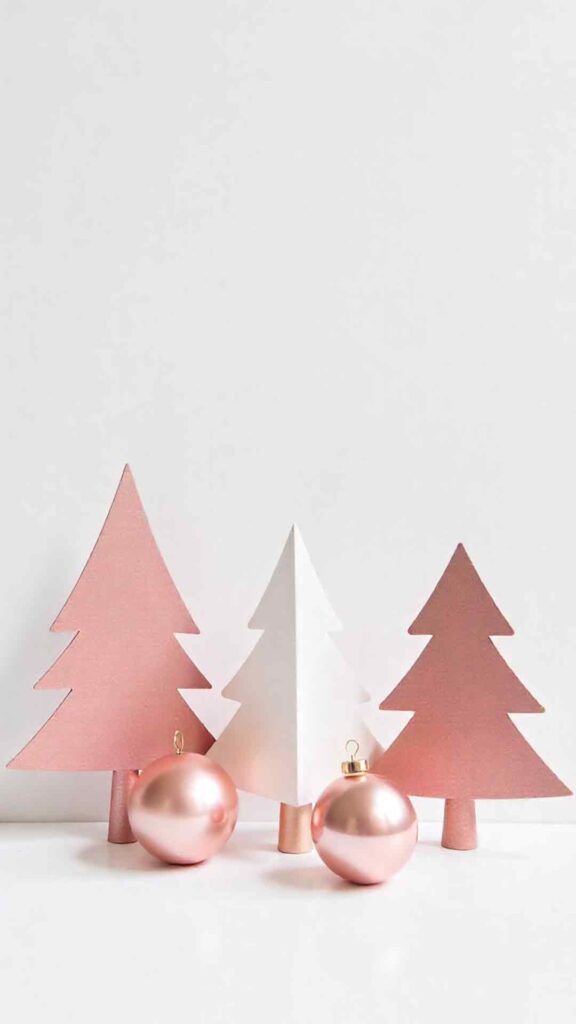 Minimalist Rose Gold Christmas Decor Wallpaper