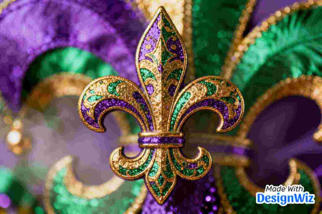 minimalist vector-style fleur de lis for modern mardi gras image
