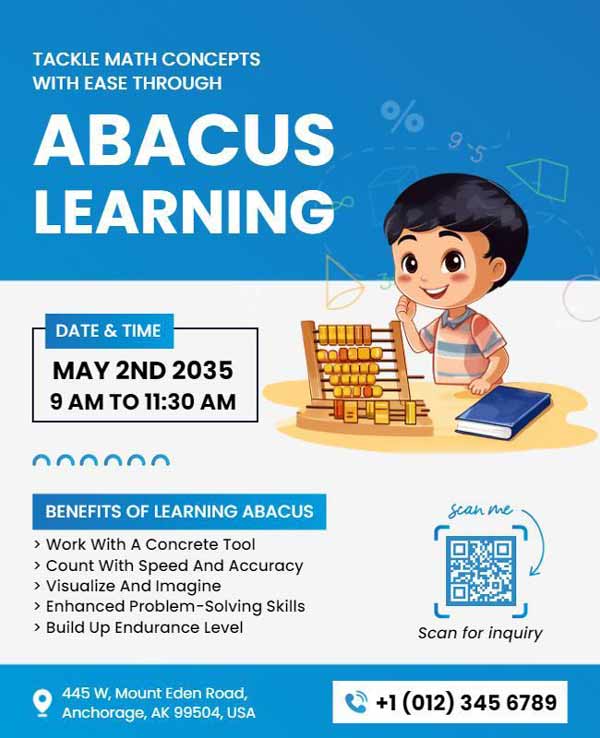 Informative Abacus Learning Education Flyer Featuring Engaging and Educational Design