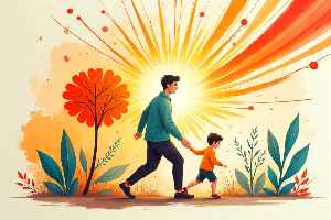 modern abstract fatherhood image