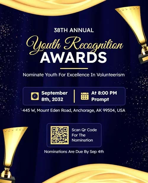 Modern Award Ceremony Flyer Highlighting Sleek Design and Event Details