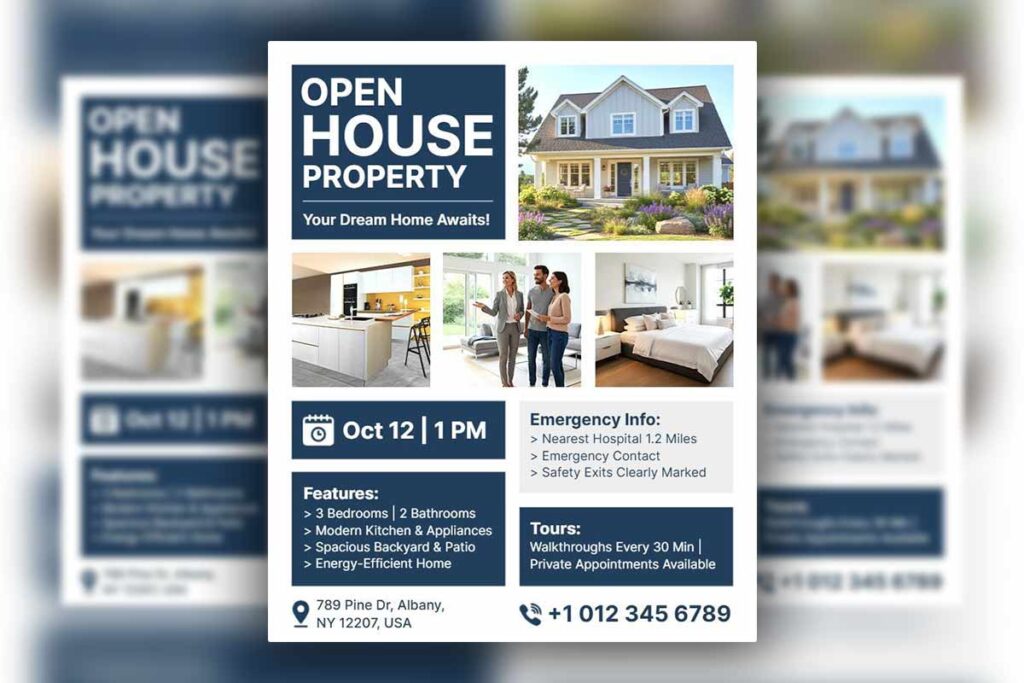 Modern Real Estate Open House Invitation Flyer Template