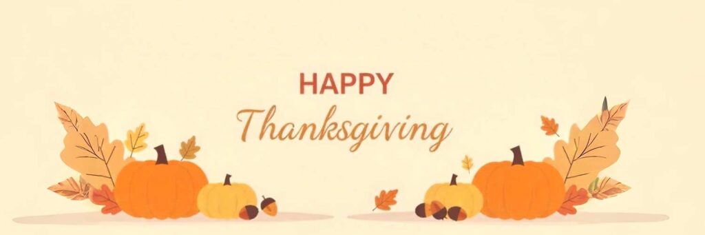 Modern Flat Thanksgiving Twitter Header Template Design