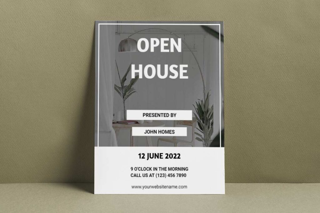 Modern Minimalist Open House Invitation Flyer Template
