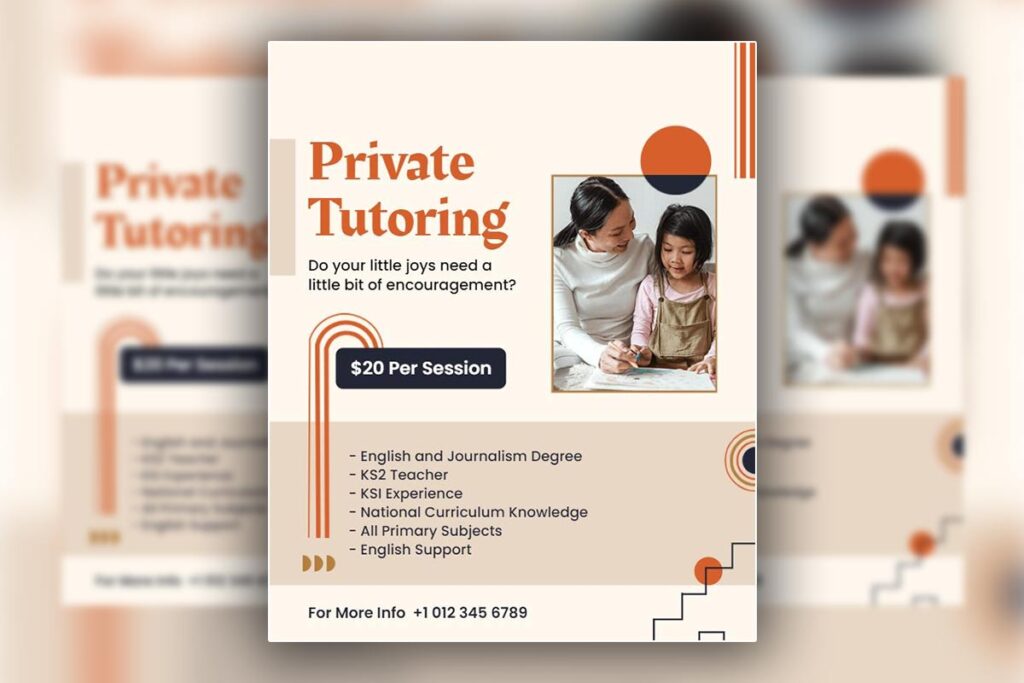 Modern Warm Private Tutoring Services Flyer Template
