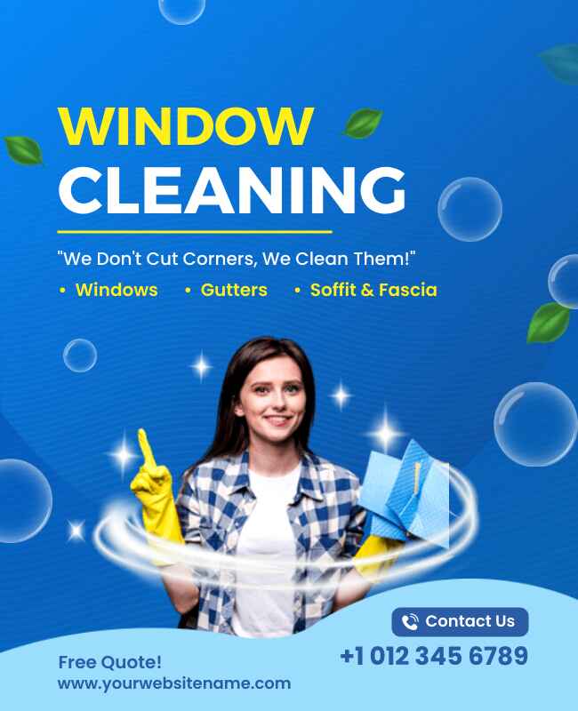 Modern window cleaning flyer with bold design and effective service promotion.