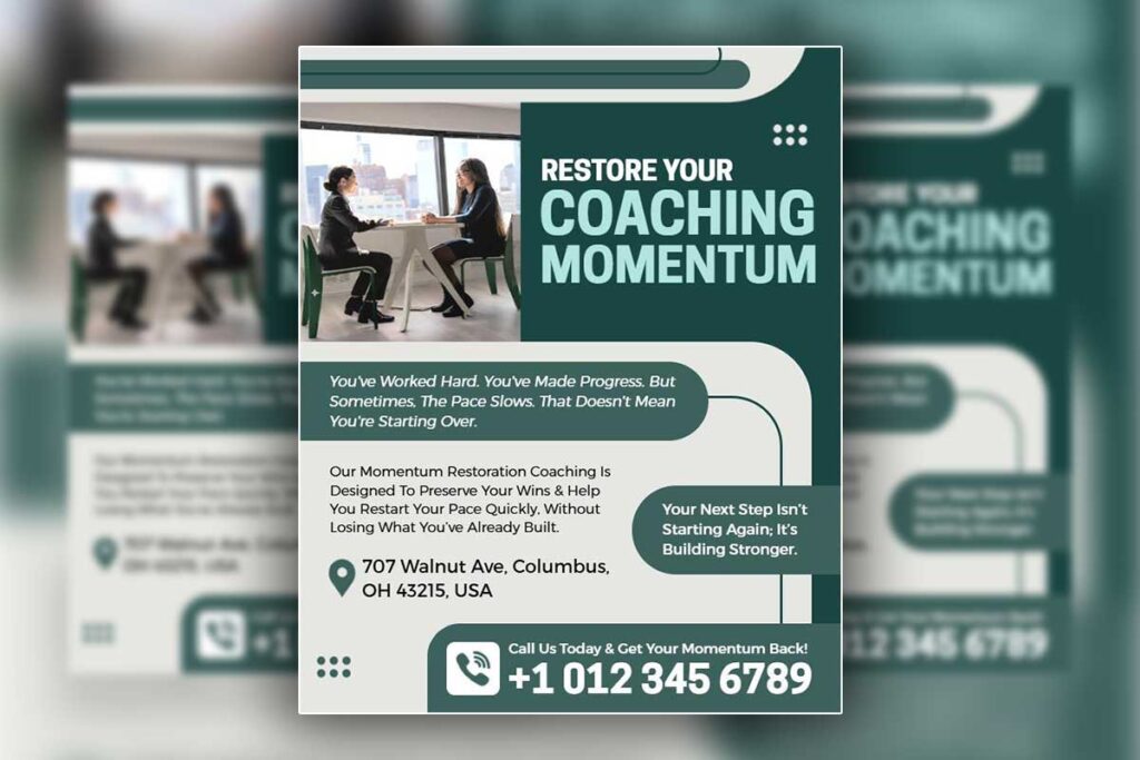 Momentum Restoration Coaching Offer Flyer Template