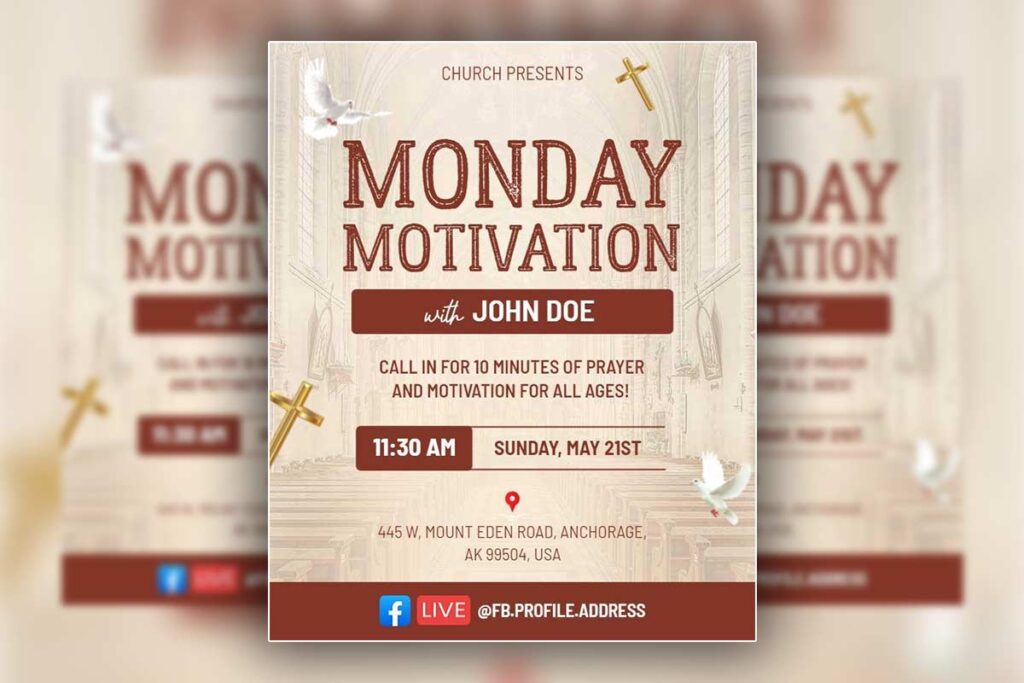 monday motivation church flyer template
