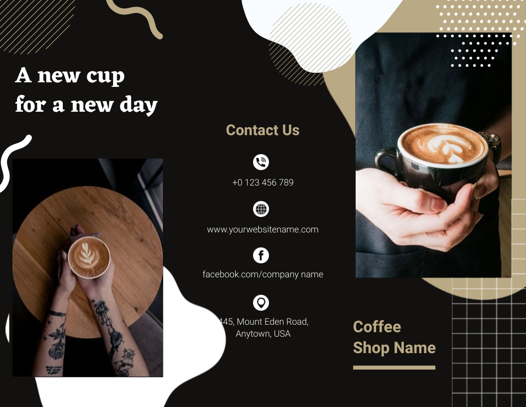 Mongoose and Code gray Coffee Shop Brochure Template