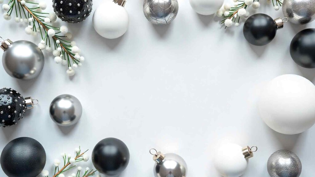 Monochrome Flatlay Ornament Display Background
