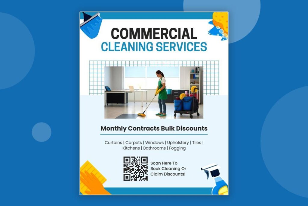 Monthly Contracts Commercial Cleaning Services Promotional Flyer Template