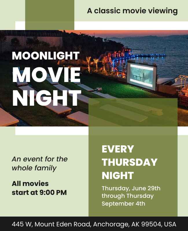 Moonlight Movie Night Flyer Template