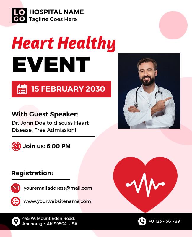 Modern Heart Healthy Event Flyer Template