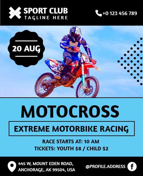 Motocross Racing Flyer Featuring Bold and Dynamic Design