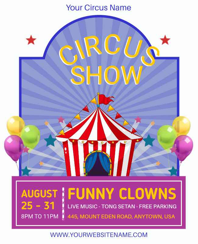 Multi-Color Circus Flyer Template 