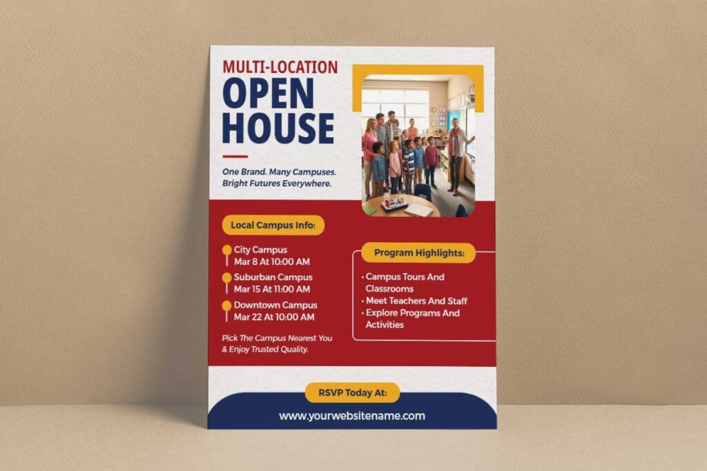 Multi-Location Open House Event Flyer Template