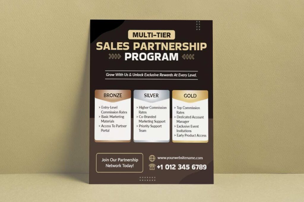 Multi-Tier Sales Partnership Program Flyer Template