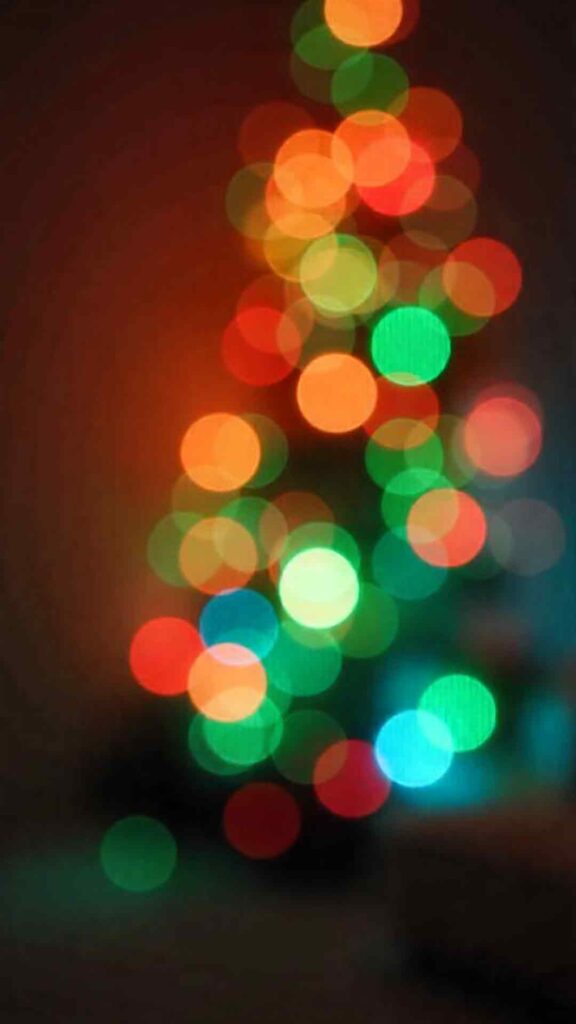 Multicolor Christmas Lights Bokeh Background