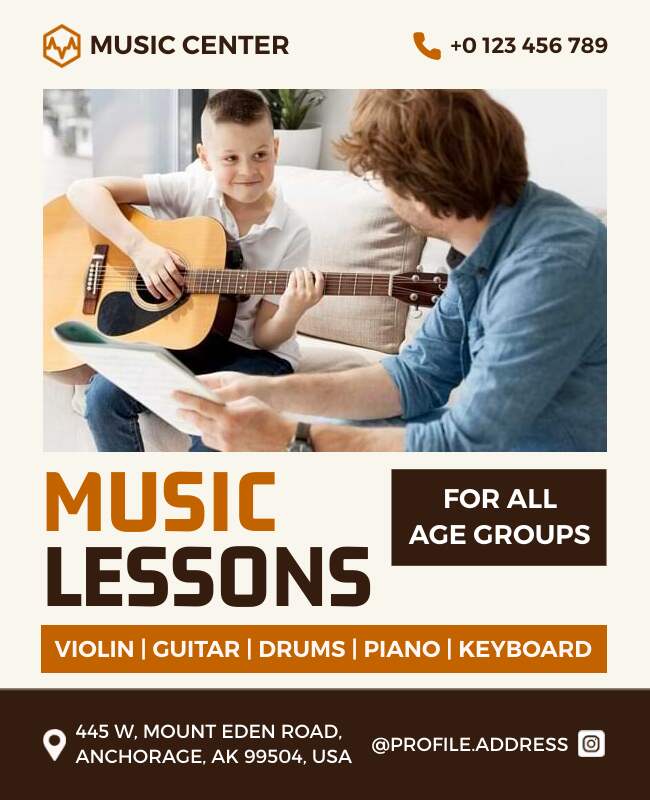 All Ages Music Lessons Flyer Template