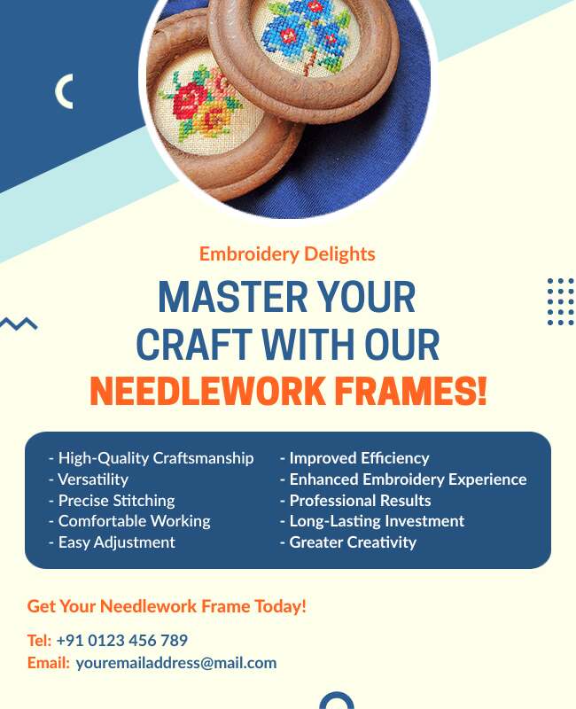 Needlework Frames Craft Promotion Flyer Template