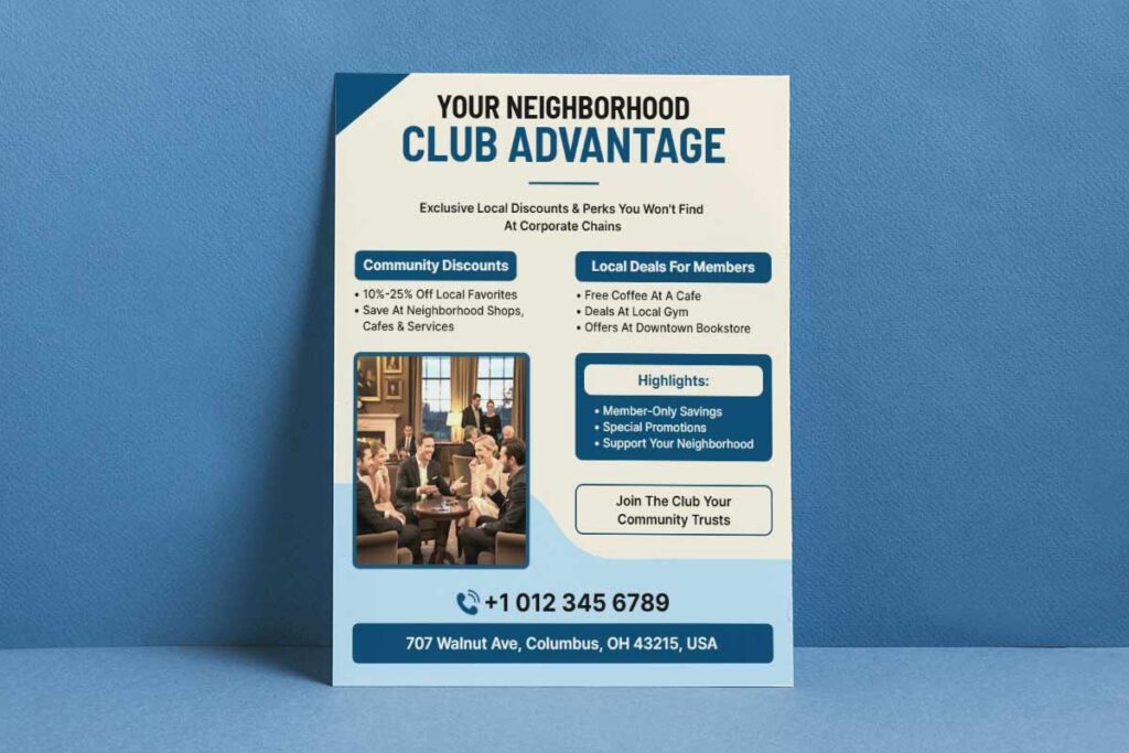 Neighborhood Club Promotions and Offers Flyer Template