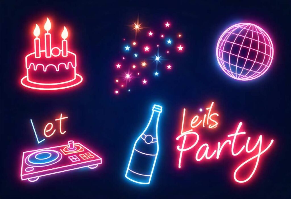 Neon Birthday Party Elements