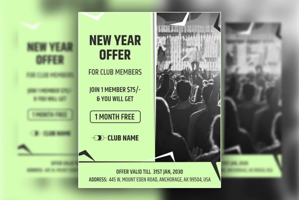 New Year Club Membership Promotion Flyer Template