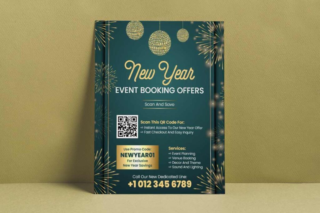 New Year Event Booking Offers Flyer Template