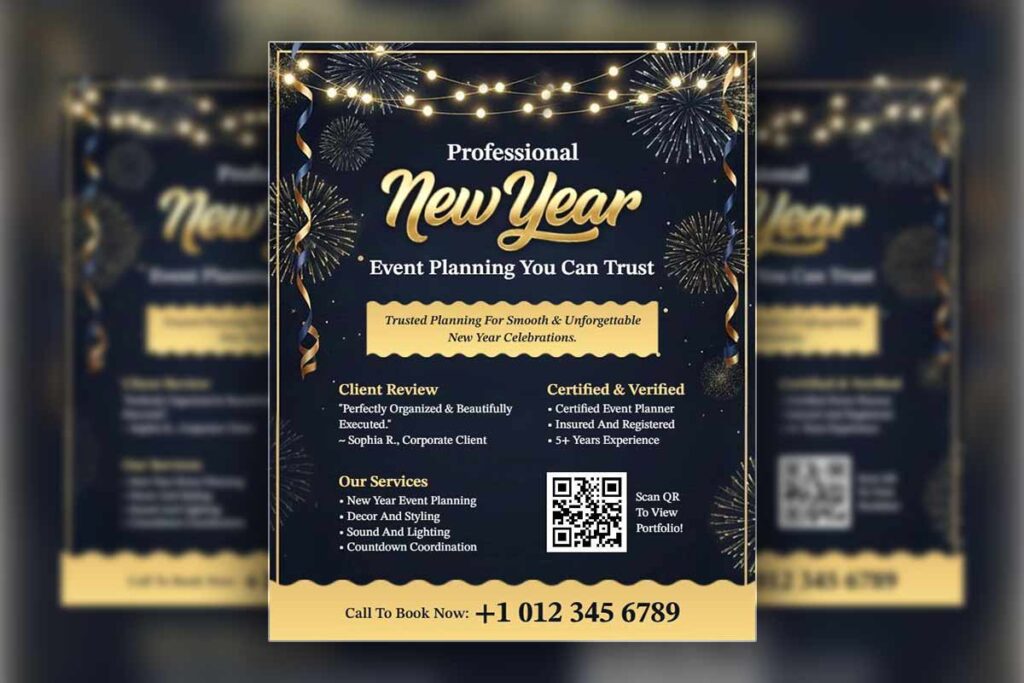 New Year Event Planning Services Flyer Template