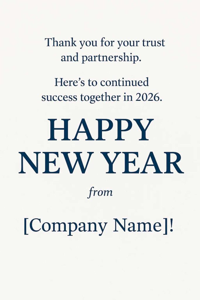 New Year Greetings For Client Partnership