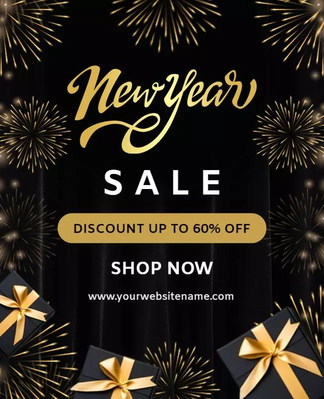 new year holiday sale promotion poster