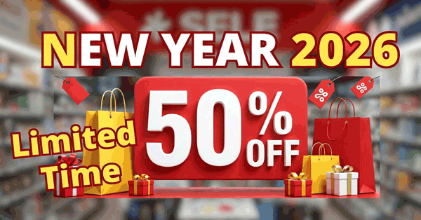 New Year 2026 sale banner