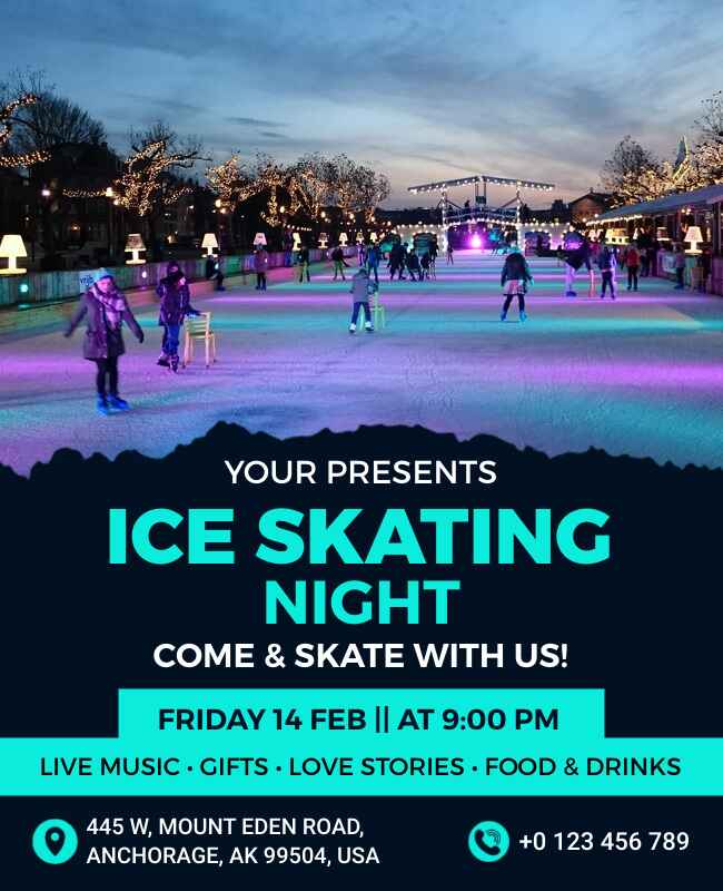 Night Ice Skating Flyer Template