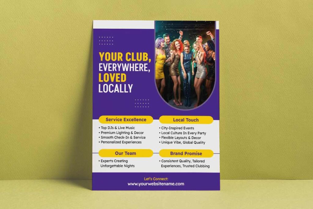 Nightclub Party Experience Promotional Flyer Template