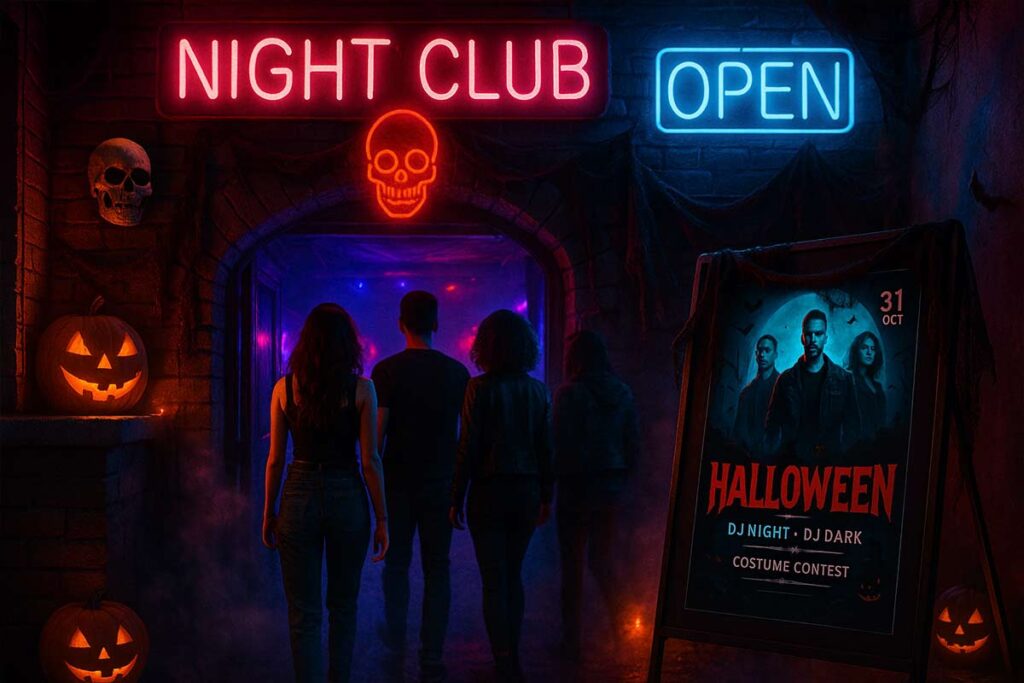 nightlife venues halloween club flyer hotspots