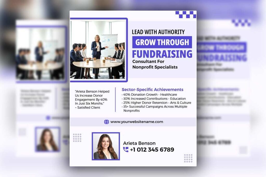 Nonprofit Fundraising Consultant Services Flyer Template