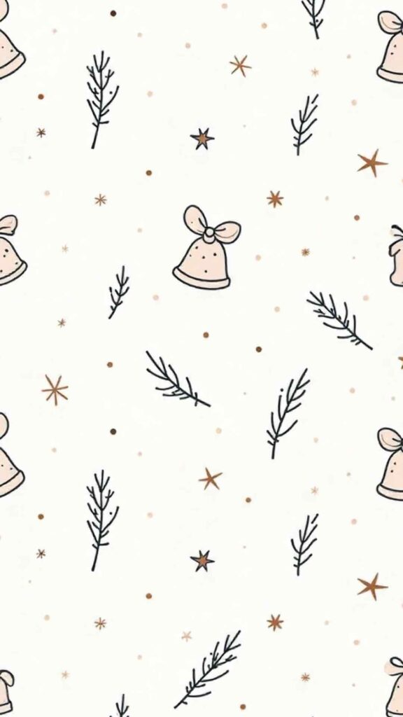 Nordic Neutral Christmas Pattern Wallpaper