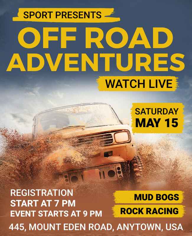 Off-Road Racing Adventure Event Flyer Template