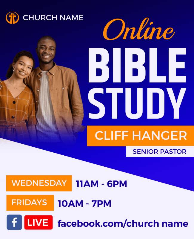 Online Bible Study Church Event Flyer Template