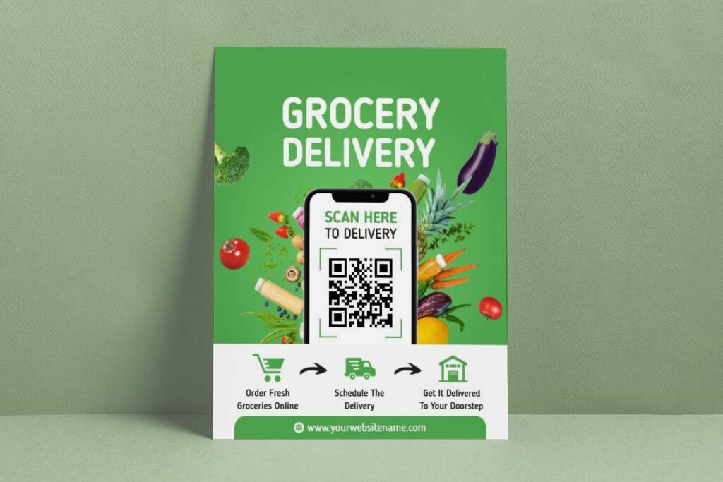 Online Grocery Delivery Service Flyer Template