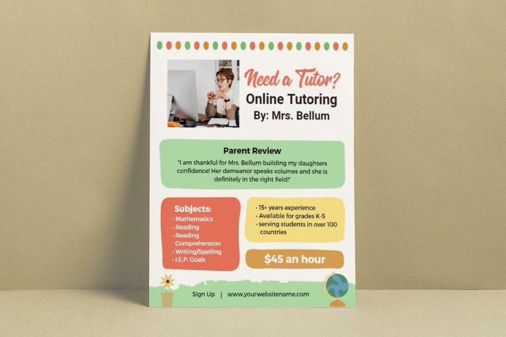 Online Tutoring Services Flyer Template