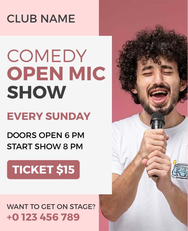 Open Mic Comedy Show Flyer