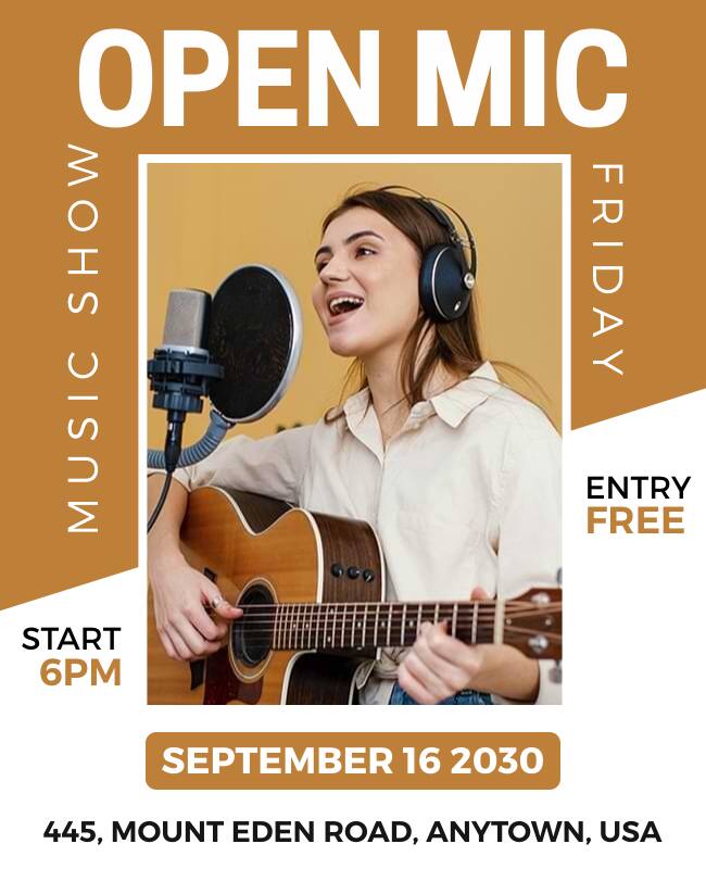 Open Mic Music Show Event Flyer Template