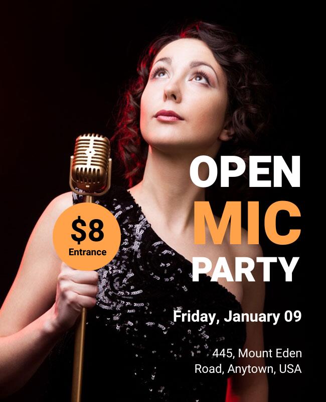 Open Mic Party Event Flyer Template