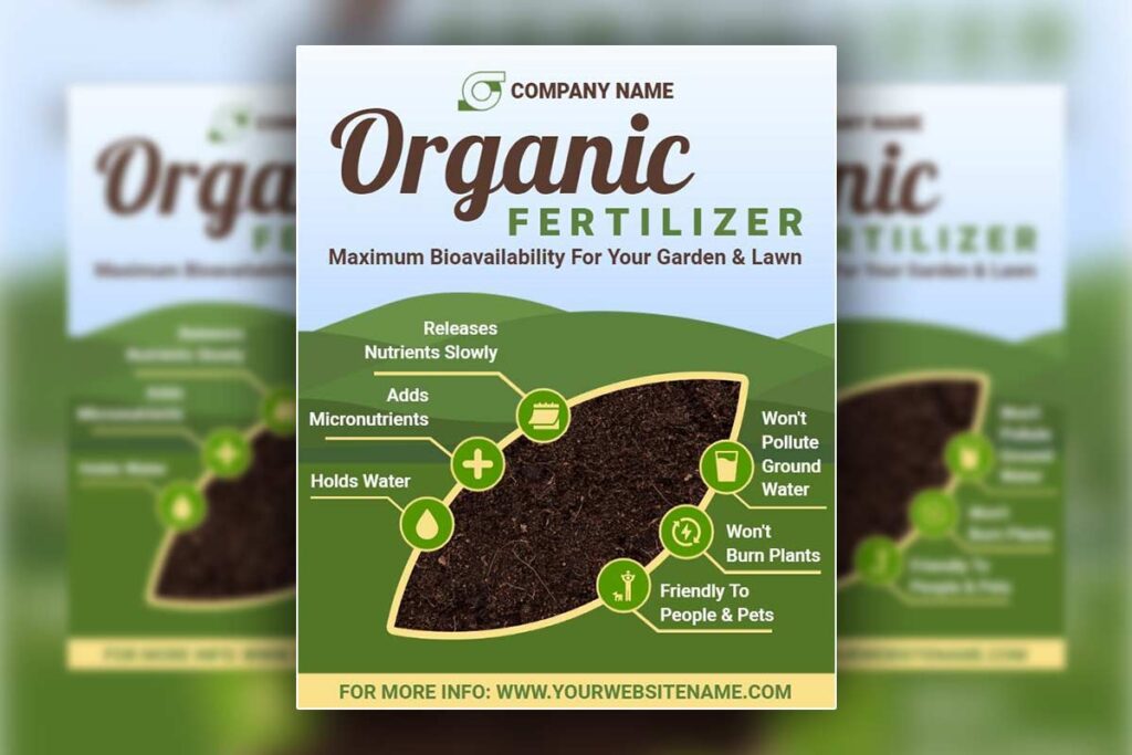 Organic Fertilizer Garden Promotion Lawn Care Flyer Template